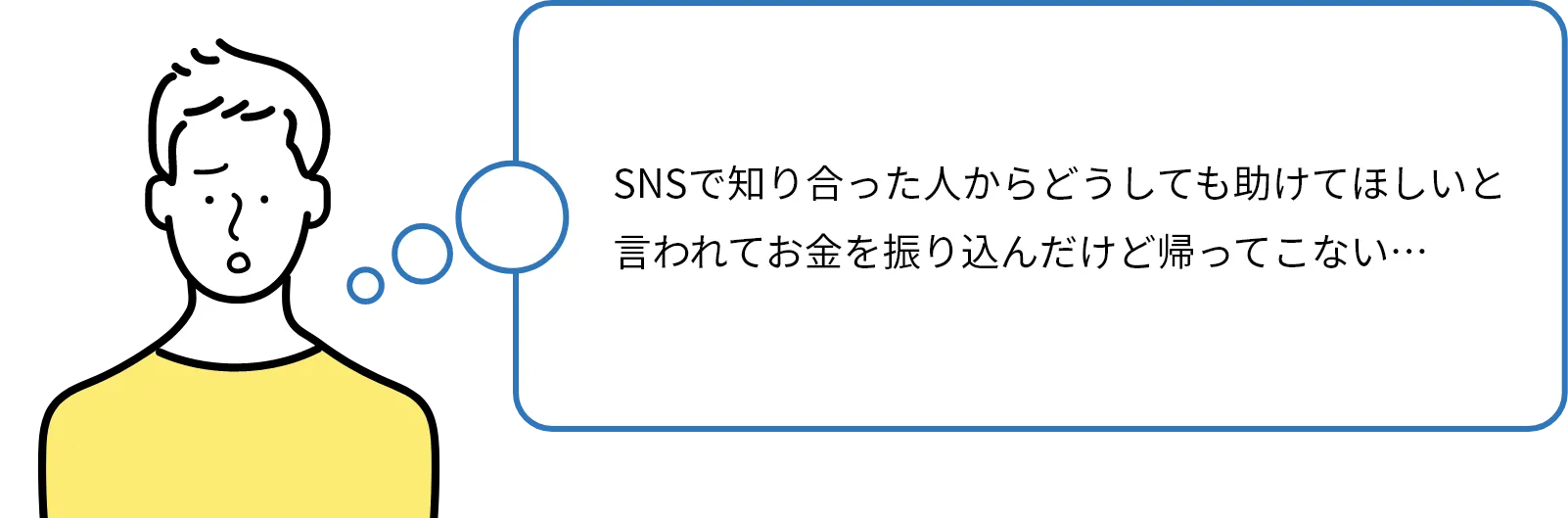 SNSで知り合った人からどうしても助けてほしいと言われてお金を振り込んだけど帰ってこない…